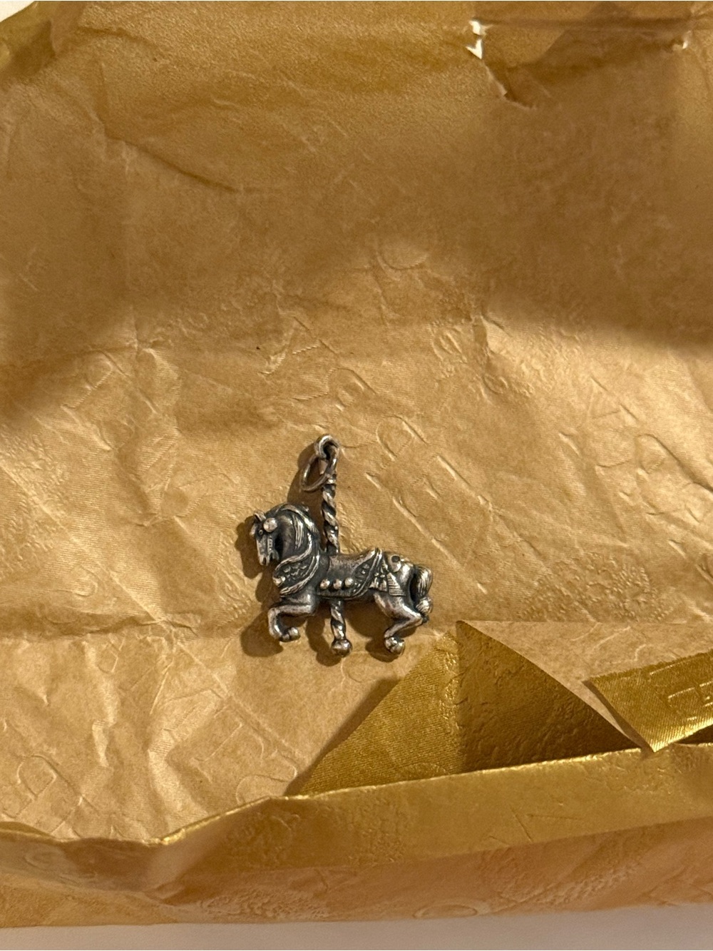 Retired James Avery Silver Carousel Horse Charm Pendant